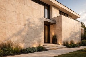 Отделка травертином