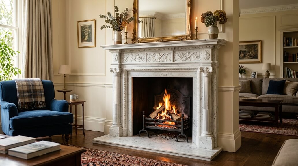 Камин из натурального камня