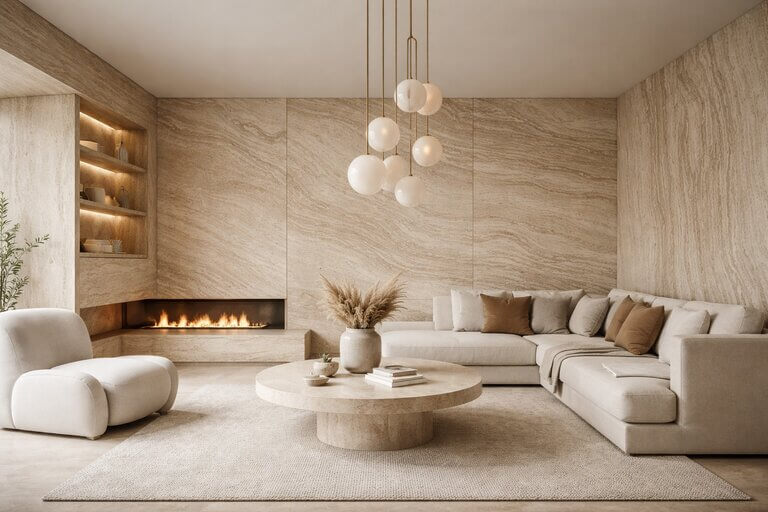 Травертин в интерьере